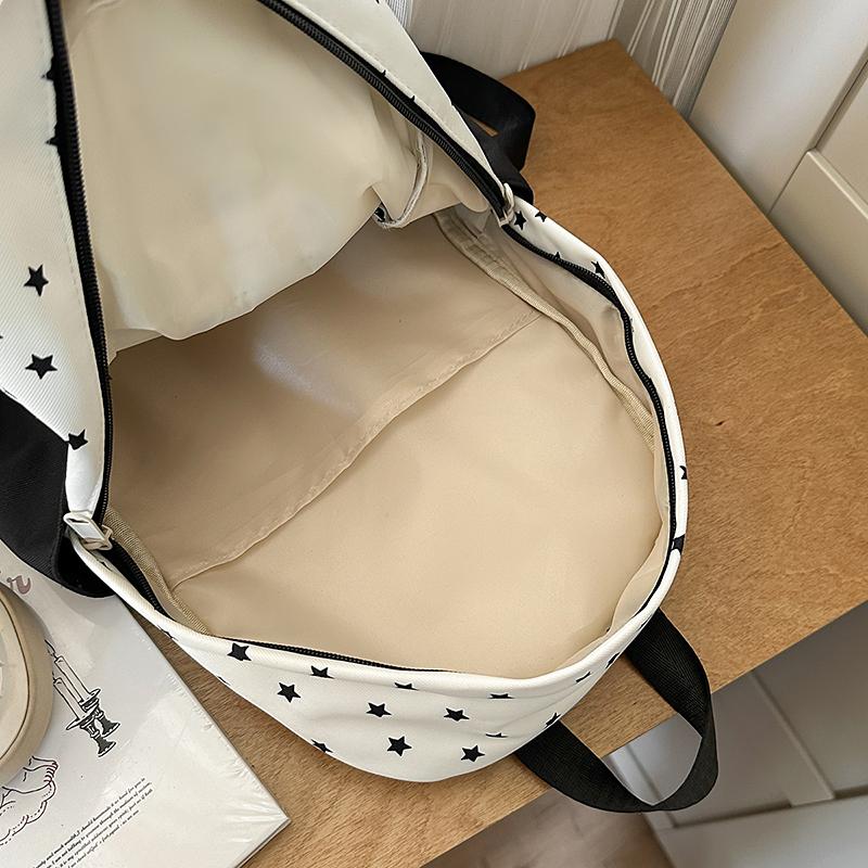 College Style Star Printed Schoolbag Women's Commuter Large Capacity Backpack