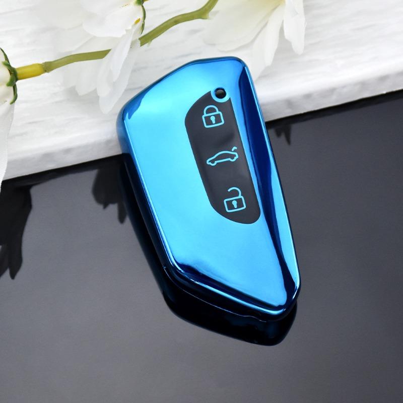 

Чехол для дистанционного ключа из ТПУ с 3 кнопками для VW Volkswagen Golf 8 MK8 2020, для Skoda Octavia, для Seat Protecotr, аксессуары без ключа key case синий