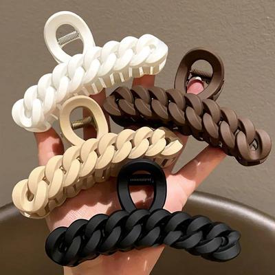 Pinza per Capelli Grande a Catena Satinata per Donna Elegante Pinza a Squalo Pinza per Capelli Pinza per Capelli Ragazza alla Moda