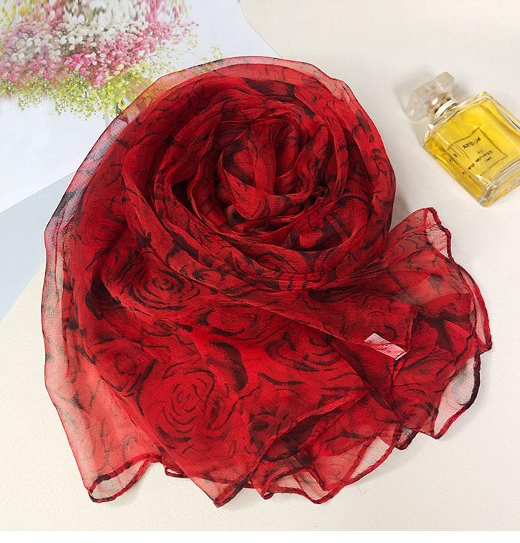 

[BYSIFA] Black Scarves Ladie Japan Style Floral Long Silk Scarf Female Spring Fall Fashion All-Match Neck Scarves Hijabs