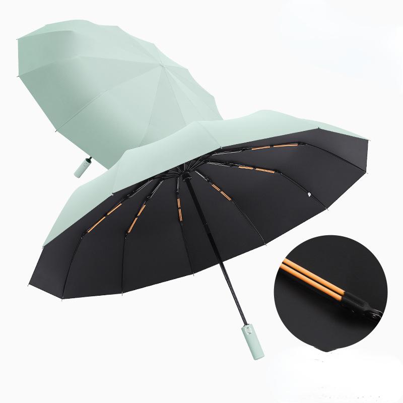 Windproof anti-UV Fully Automatic Large Umbrella 3 Folding Ribs Double Umbrella Travel Rain Men Women Umbrellas UPF Gift