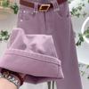 Candy Color Jeans für Damen Neue Frühling Herbst Hohe Taille Locker Fallend Weiter Bein Hosen Figurfreundliche Denim Hosen