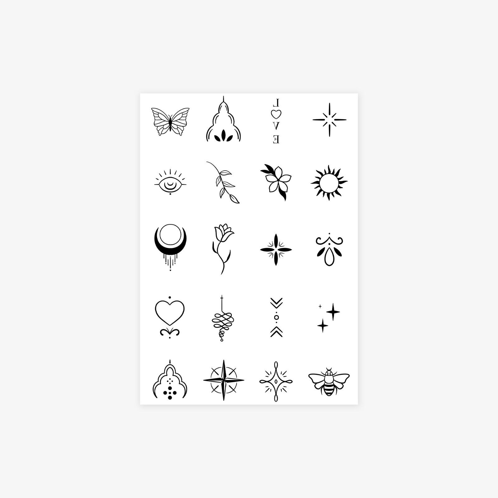 Tattoo Sticker Butterfly, Line Totem, Flower Simple Waterproof And Long-Lasting Female Tattoo Sticker 7*10