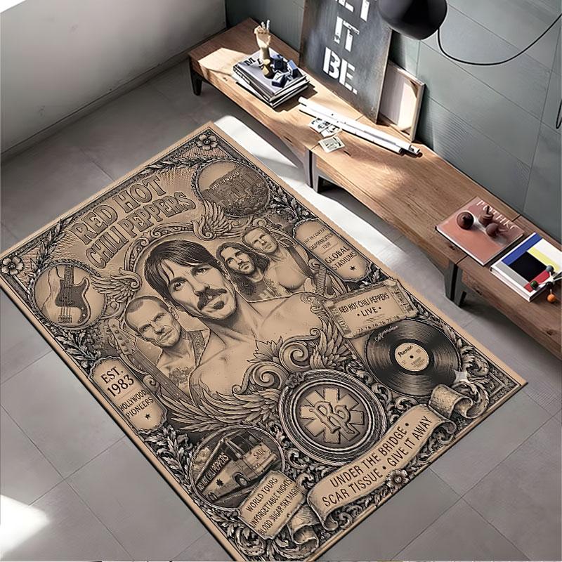 Red Hot Chili Peppers Poster suitable as a non-slip mat for the living room or bedroom sofa