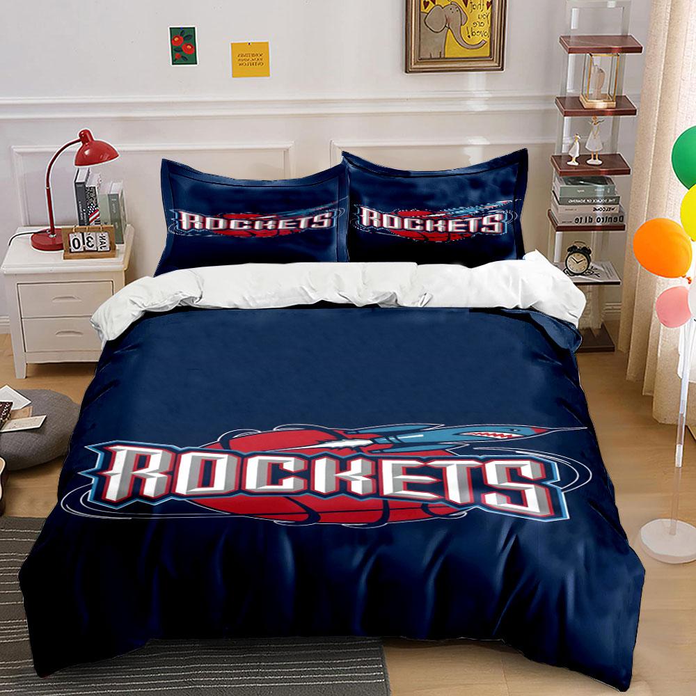 Rockets text, basketball graphic. Bedding sets Duvet cover sets Duvet covers Pillowcases(1 * Duvet Cover 2 * Pillowcases without duvet insert) 135x200cm