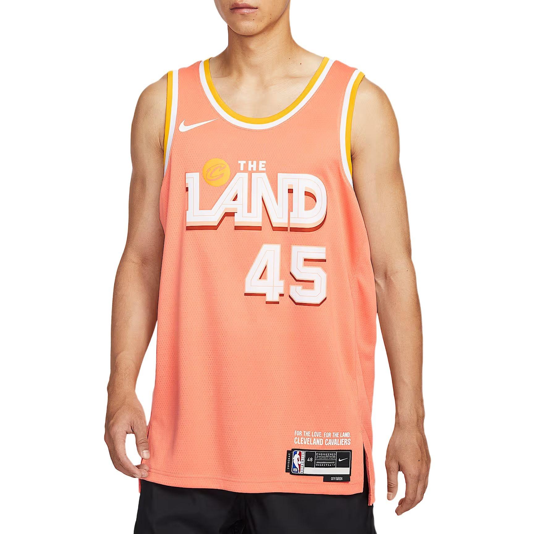Nike NBA Donovan Mitchell Cleveland Cavaliers City Edition Swingman Jersey  Orange Frost  Men s HM5977-836 L