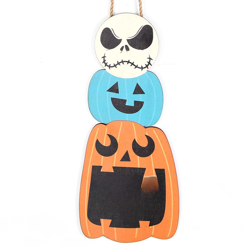 Wooden Beautifully Crafted Halloween Door Sign Adorned With Ghost And Pumpkin Designs For Seasonal Decor