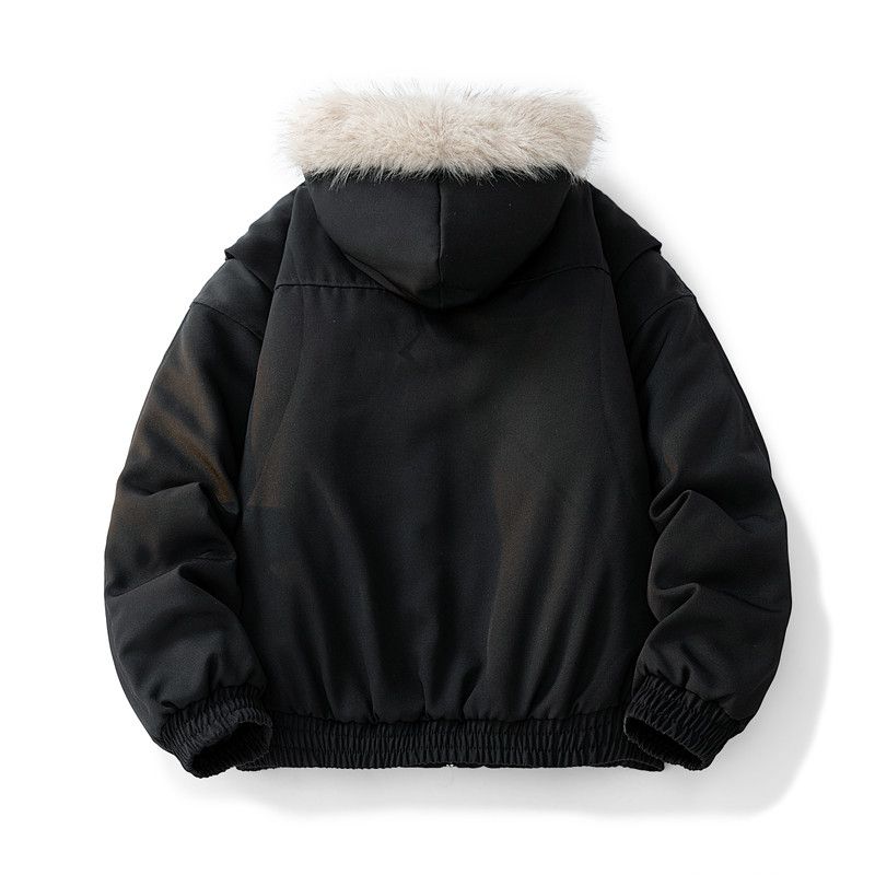 Great Product~ Zuo Shan Diao Fleece-Lined Thick Cotton Jacket for Men, Winter Camouflage Cotton Coat, Trendy Short Hooded Cotton Jacket