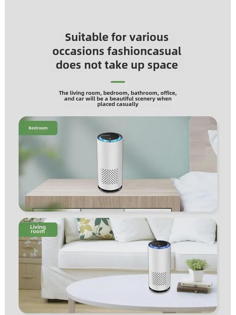 Cross-Border Car Air Purifier & Aromatherapy: HEPA Filter with Negative Ion & Formaldehyde Removal