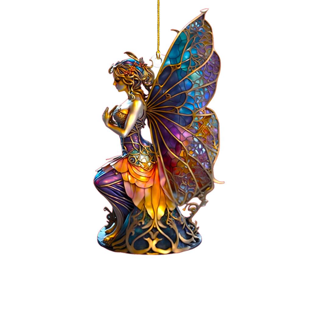 Whimsical Witch Car Rearview Mirror Decoration Made From Durable Material Acrylic