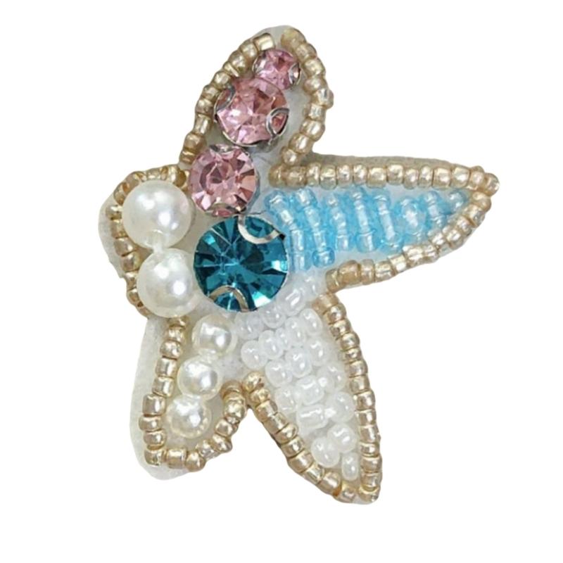 10Pcs Sea Creature Sew on Patches for Clothing Jackets Jeans Dress Artifical Pearls Beaded Sewing on Patches Appliques