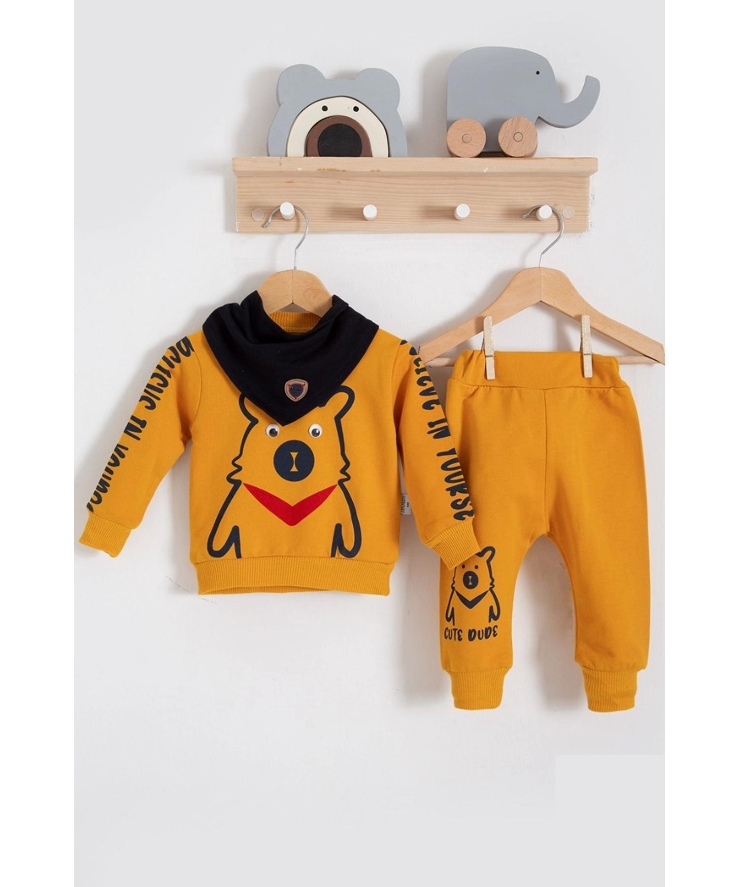 

Комплект из 3 предметов для мальчика с шарфом с подвижными глазами