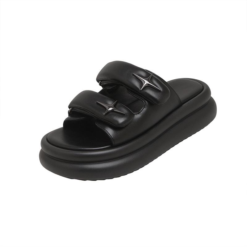 

Thick-soled heightening sandals for women s outer wear, summer new versatile soft-soled muffins, beach bread sandals for women 39