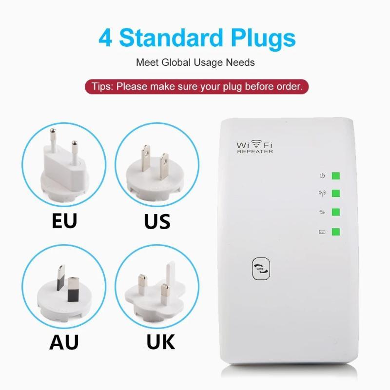 300Mbps WiFi Repeater 2.4G Unterstützt 10+ Geräte Signalverstärker Einfache Einrichtung Extender für Homeoffice