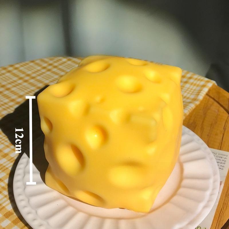 Cheese Squeeze Toy Large Size Cheese Squishy Fidget Toys Slow Rebound Shapeable Venting Ball For Adults Gifts