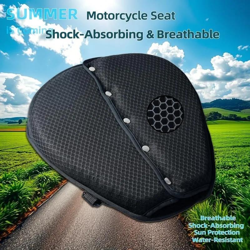 3D-Honeycomb Motorcycle Gel Seat Cushion Structure Shock Absorption Breathable Motorcycle Gel Seat Pad for Long Rides