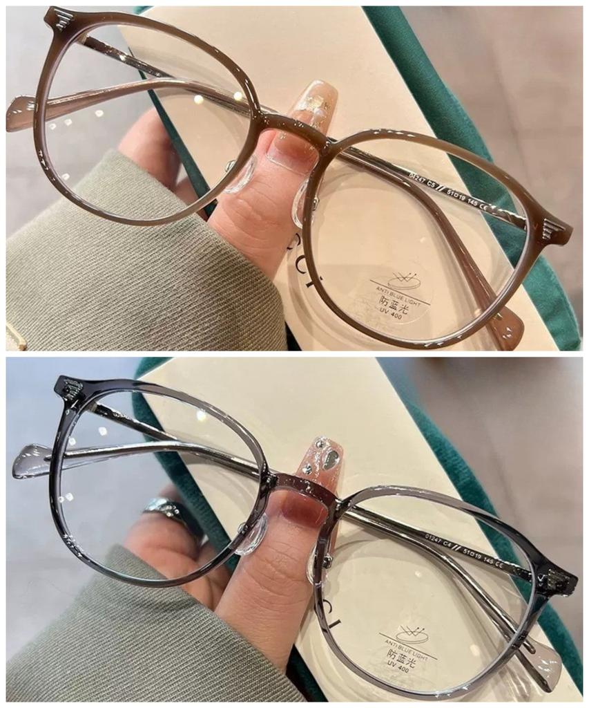 Anti Blue Light Glasses Luxury Frame Female Korean Style Big Face Round Face Plain Net Red Glasses Flat