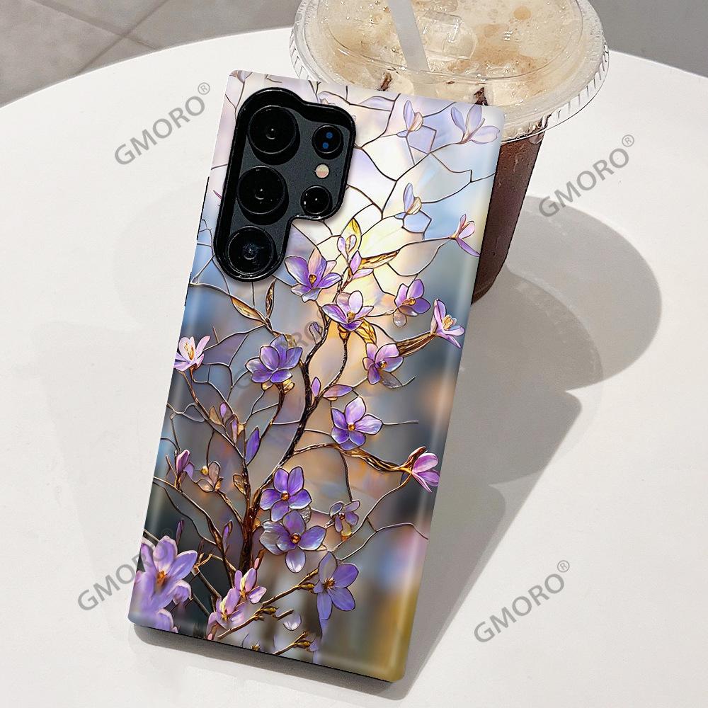 French Retro Oil Painting Flower Rose Magnolia Mobile Phone Case Samsung S25Ultra Double-layer Film Case S23 + Anti-drop