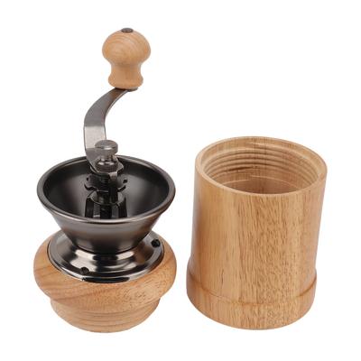 Coffee Grinder Manual Oak Stainless Steel Retro Ergonomic Crank Handle Conical Grinding Core