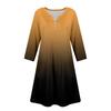 Women's summer casual V-neck gradient printed button up dress with pockets