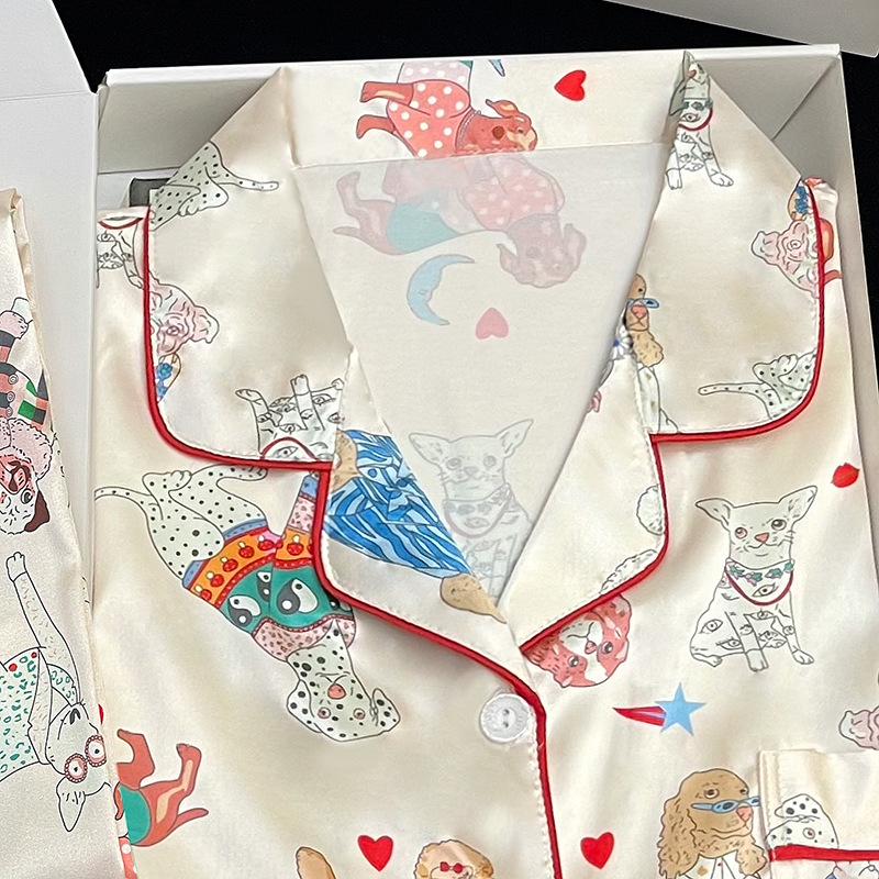 Cute Animal Pajamas for Women – Spring/Summer Cartoon Long Sleeve Loungewear