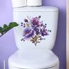 Self-adhesive Romantic Purple Flowers Toilet Stickers for Bathroom Home Decor