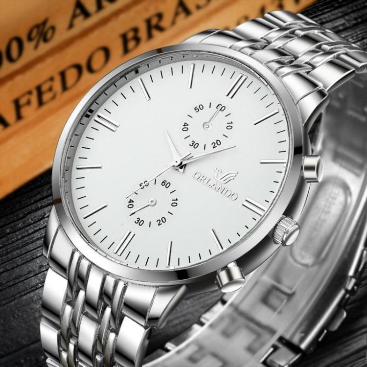 Fashion Men Watches Quartz Watch Men's Silver Gold Plated Stainless Steel Wristwatch