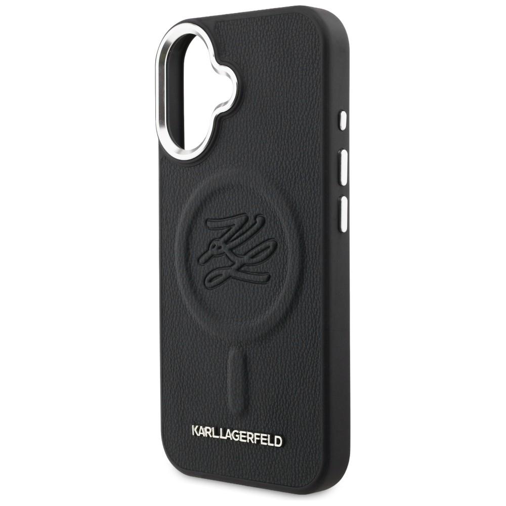 Karl Lagerfeld Initial & Metal Logo MagSafe Case for iPhone 16 Black