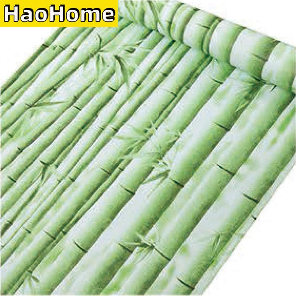 Bamboo Self-Adhesive Wallpaper Liner Paper Removable Green Peel and Stick Wallcoverings Waterproof Wall Stickers for Home Decor