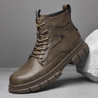 Winter Genuine Leather Mens Ankle Boots Outdoor Casual Shoes Lightweight Designer Men Warm Motorcycle Boots Handmade Male Boots
