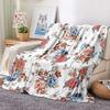 Watercolor Floral Throw Blanket Colorful Wildflower Blankets Botanical Plant Leaf Bed Blanket Flower Butterfly Flannel Fleece