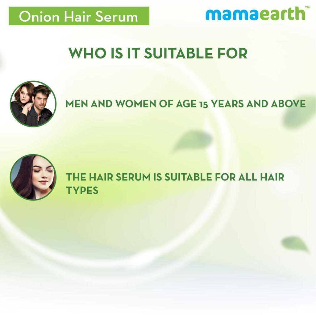 Mamaearth Onion Hair Serum 100 Ml for Silky Smooth Hair, Frizz-Free, Tangle-Free, Soft, Shiny, and Strong Hair