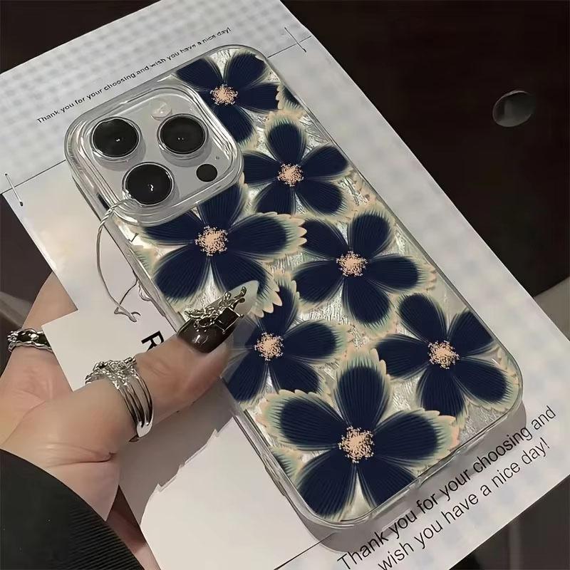 

Simple Purple Floral Patterns Phone Case For Samsung Galaxy S26 S24 S25 S23 Ultra S22 S21 Plus FE A35 A50 A54 A55 Back Cover Galaxy A35 5G