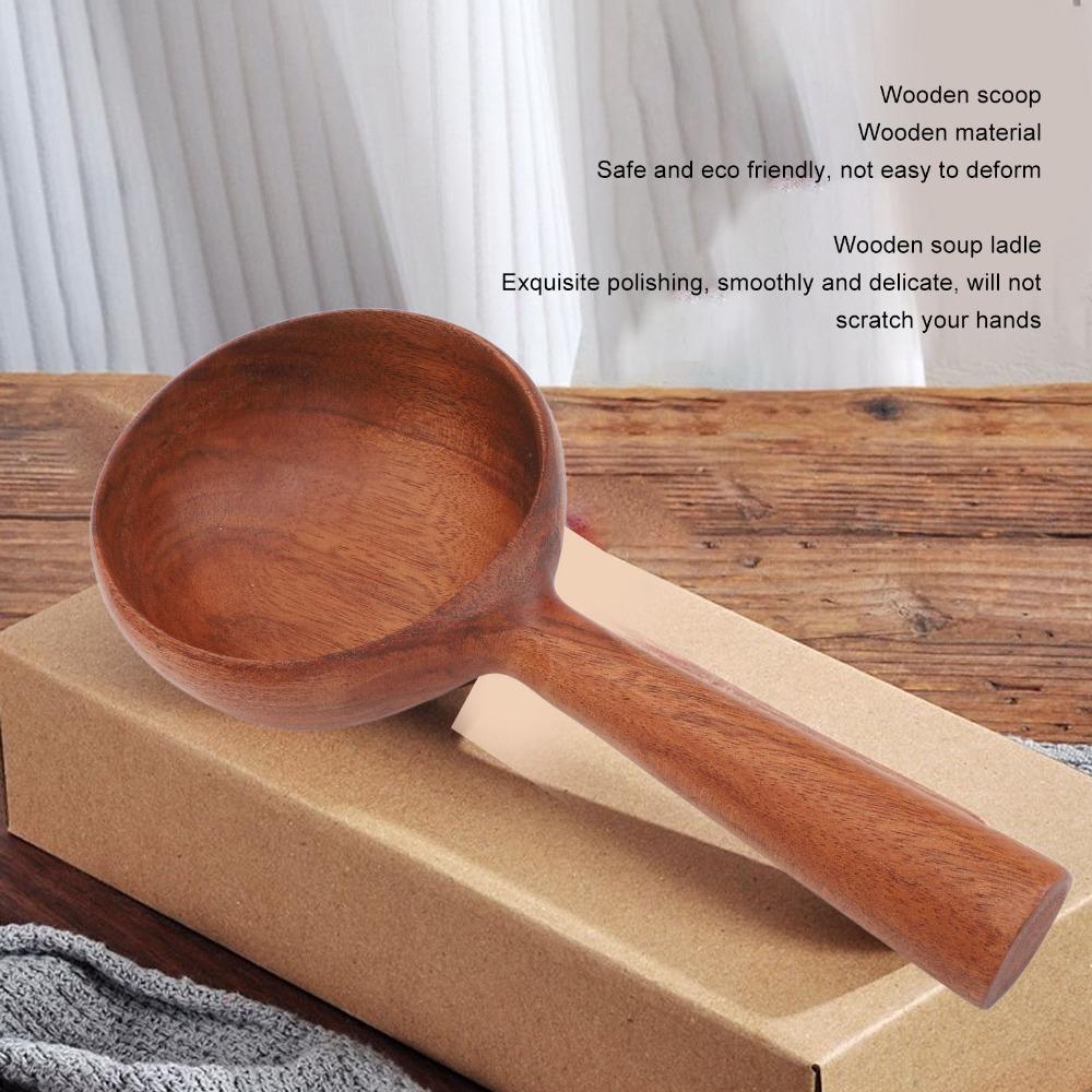 Multifunctional Wooden Kitchen Scoop Exquisite Polishing Wooden Soup Ladle  Serving Soup