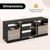 COSTWAY 65" Mobile TV LED e 2 Armadi, Scomparti Aperti, Porta Magnetica, Design Moderno per Soggiorno, 147 x 40 x 60 cm