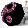 1 Stück Floral Yin Yang Symbol Automatischer Faltregenschirm, Tragbares & Faltbares Design mit 8 Speichen, Lässiges Outdoor-Accessoire yy250729055