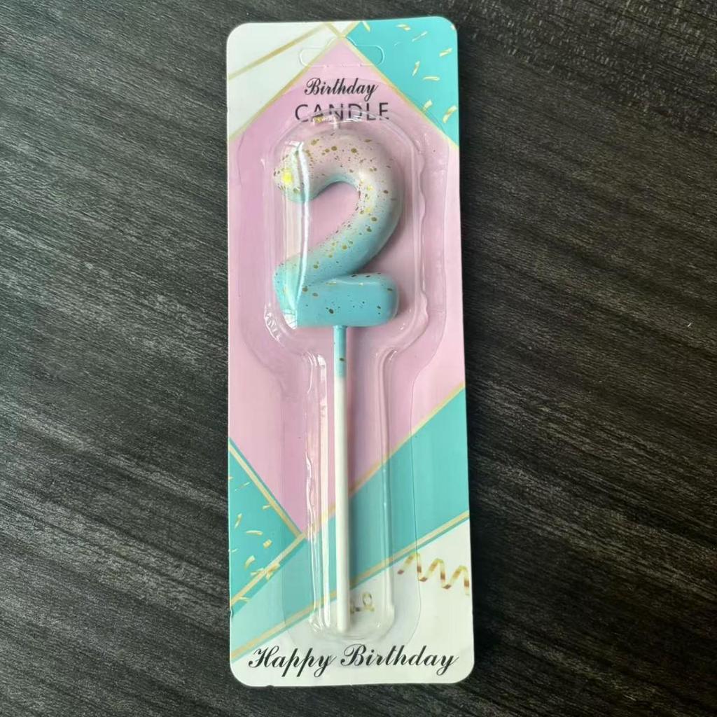 Galaxy Gradient Birthday Number Candles: Starry Sky Cake Toppers for Kids' Parties
