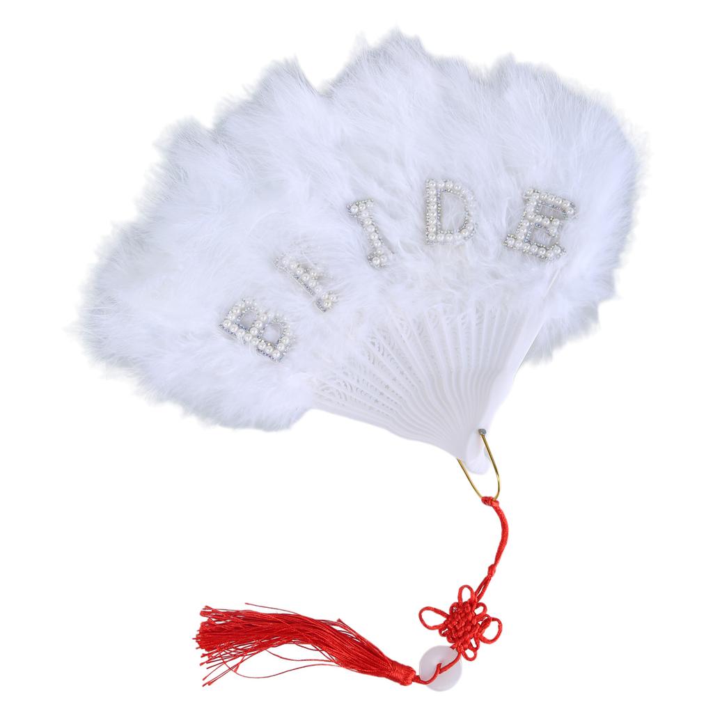 Lightweight and Delicate Handmade Feather Fan Soft Fan for Dance Performances Fan Pendant for Women's Wedding and Party