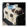 Dog Sofa Arm Organizer Crochet Dog Sofa Armrest Organizer with 2 Pockets And 1 Mug Holder Handmade Dog Shaped Armchair Remote Control Caddy