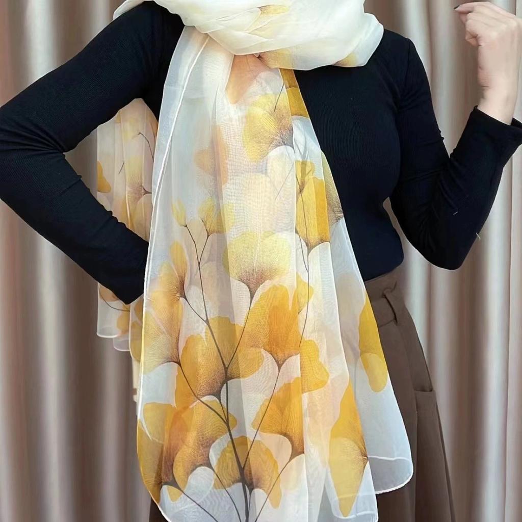 Spring Summer Women Large-size Gauze Beach Shawls Muslim Hijabs Travel Thin Sunscreen Scarf/Scarves