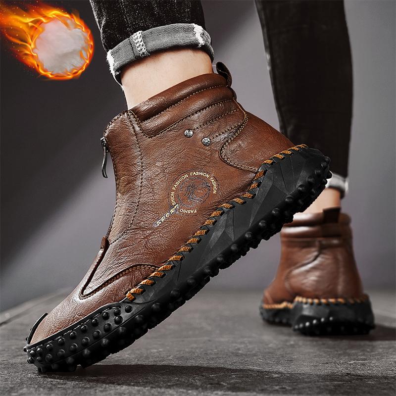 Autumn/ Winter Genuine Leather Men Shoes Waterproof Outdoor Men Boots Comfortable Men Walking Hiking Boots