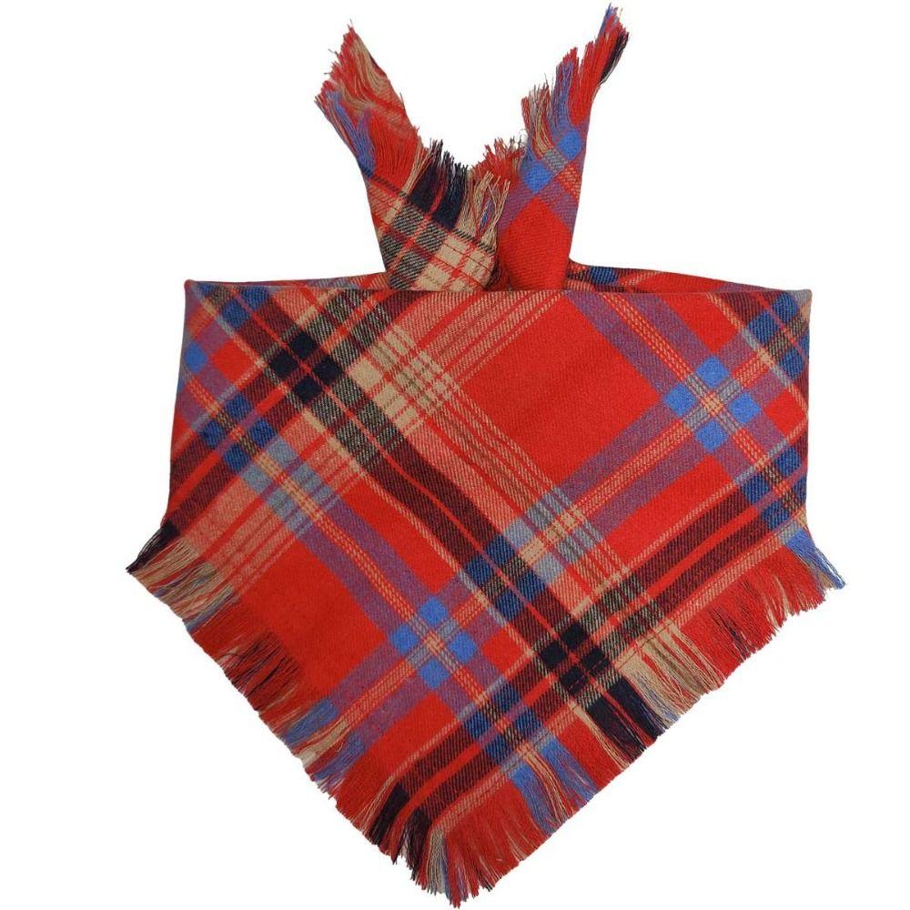 Stylish With Tassels Edges Dog Bandanas Breathable Washable Plaid Pet Scarf Bibs 65×45×45CM Soft Dog Triangle Towel Pet Costume