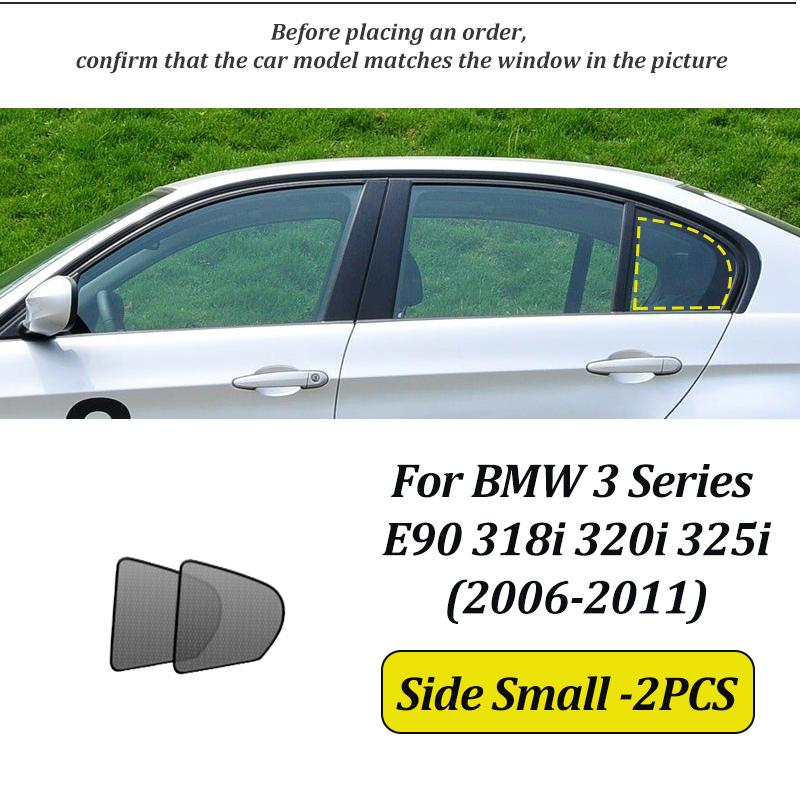 

LINNUNU For BMW 3 Series E90 318i 320i 2006-2011 magnetic Car sunshade window curtain mesh Block sunlight Interior accessories Side Small-2PCS