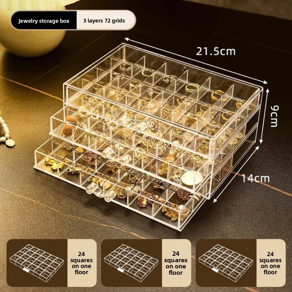 Jewelry storage box Large capacity earrings Earrings Necklace Earrings Bracelet Jewelry box Exquisite beaded finishing box Transparent