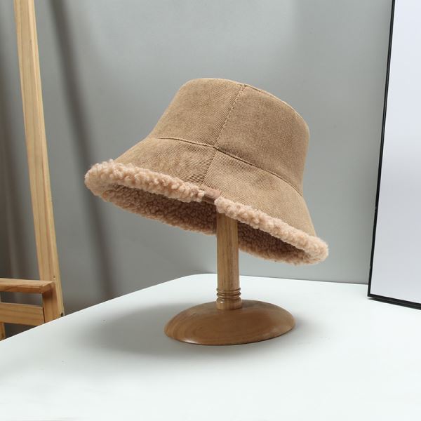 Dámský Elegantní Jednobarevný Oboustranný Klobouk Bucket Podzim/Zima Kašmírová Podšívka Venkovní Neformální Teplý