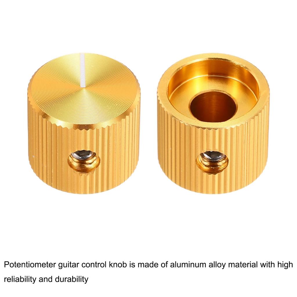 uxcell Aluminum Potentiometer Inner Diameter x Outer Diameter x Universal Volume Control Knobs for Guitar and Linear Gold Finish 8-Pack Knobs, 1/4"