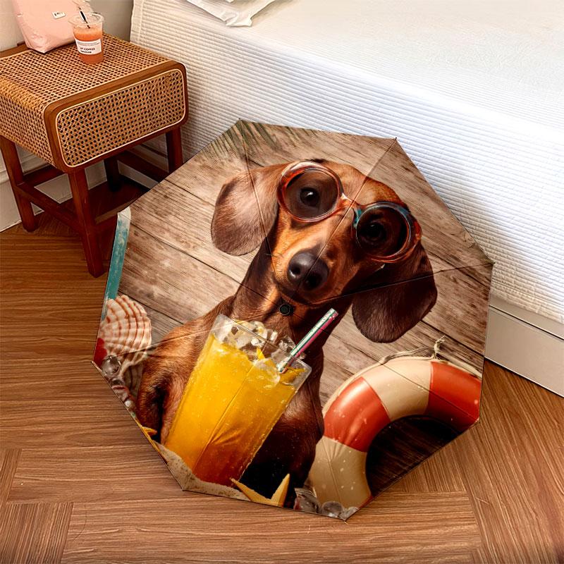 Dachshund Pattern Pattern New Style Umbrella, 1 Piece Automatic Folding Umbrella, Portable Travel Umbrella, Outdoor Umbrella, Birthday Gift