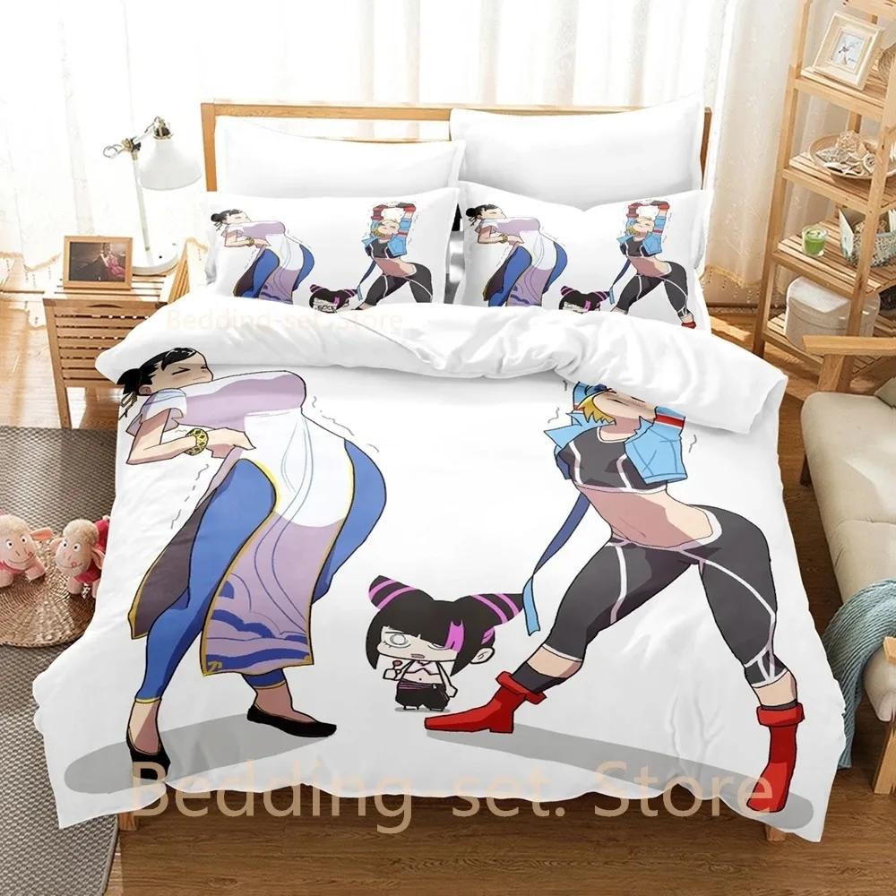 Juri Han Bedding Set Single Twin Full Queen King Size Bed Set Adult Kid Bedroom Duvetcover Sets 3D Print Anime Bed Sheet Set
