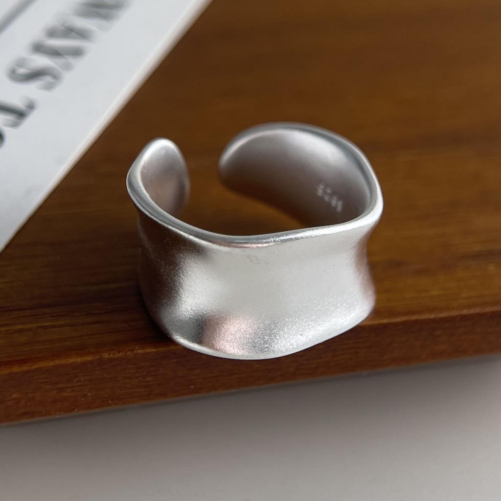 Xiaomi BF CLUB 925 Sterling Silver Ring For Women Jewelry Wide Gold Open Vintage Handmade Ring Allergy For Party Birthday Gift