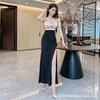 New Thin Low-cut Technician Overalls Split-ended Long Skirt Hip-wrapped Evening Dress Princess Skirt